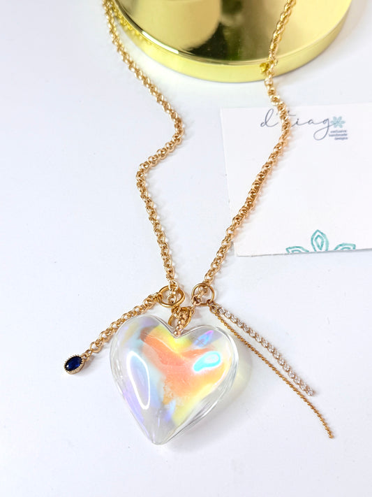 Boreal Chunky Clear Heart Necklace