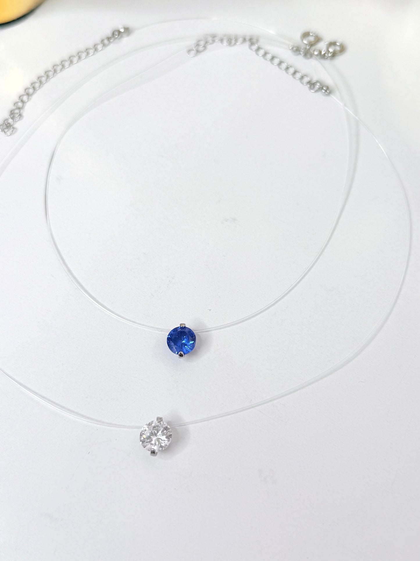 Clear/ Blue Diamond Necklace