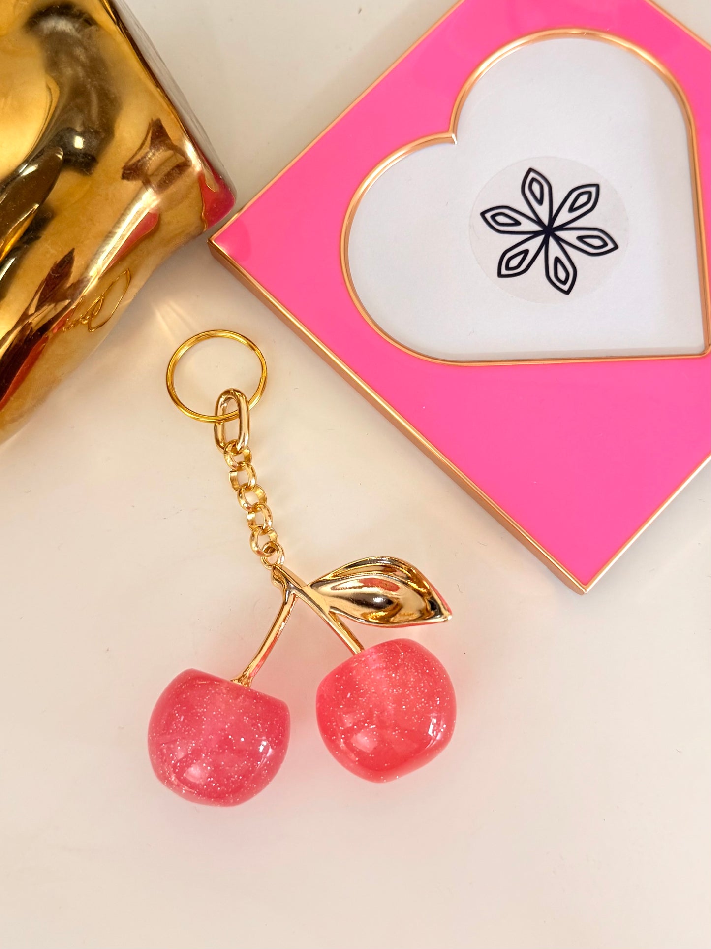 Pink Cherry keychain Llavero