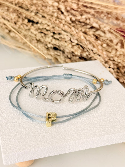 MoM & Letter Bracelet Set