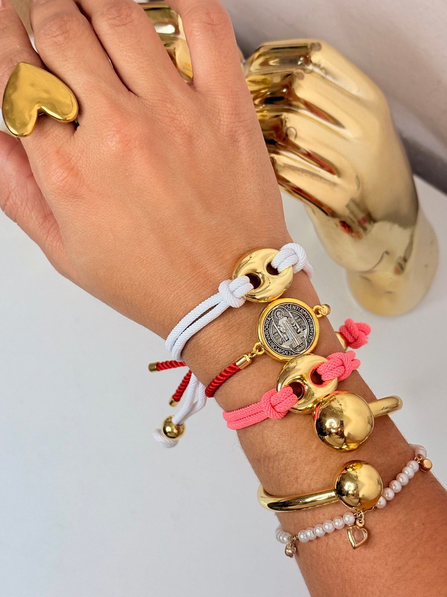 Guci Link Bracelet Pink