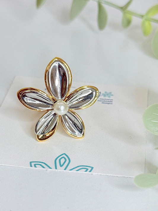 Amber double tone Ring