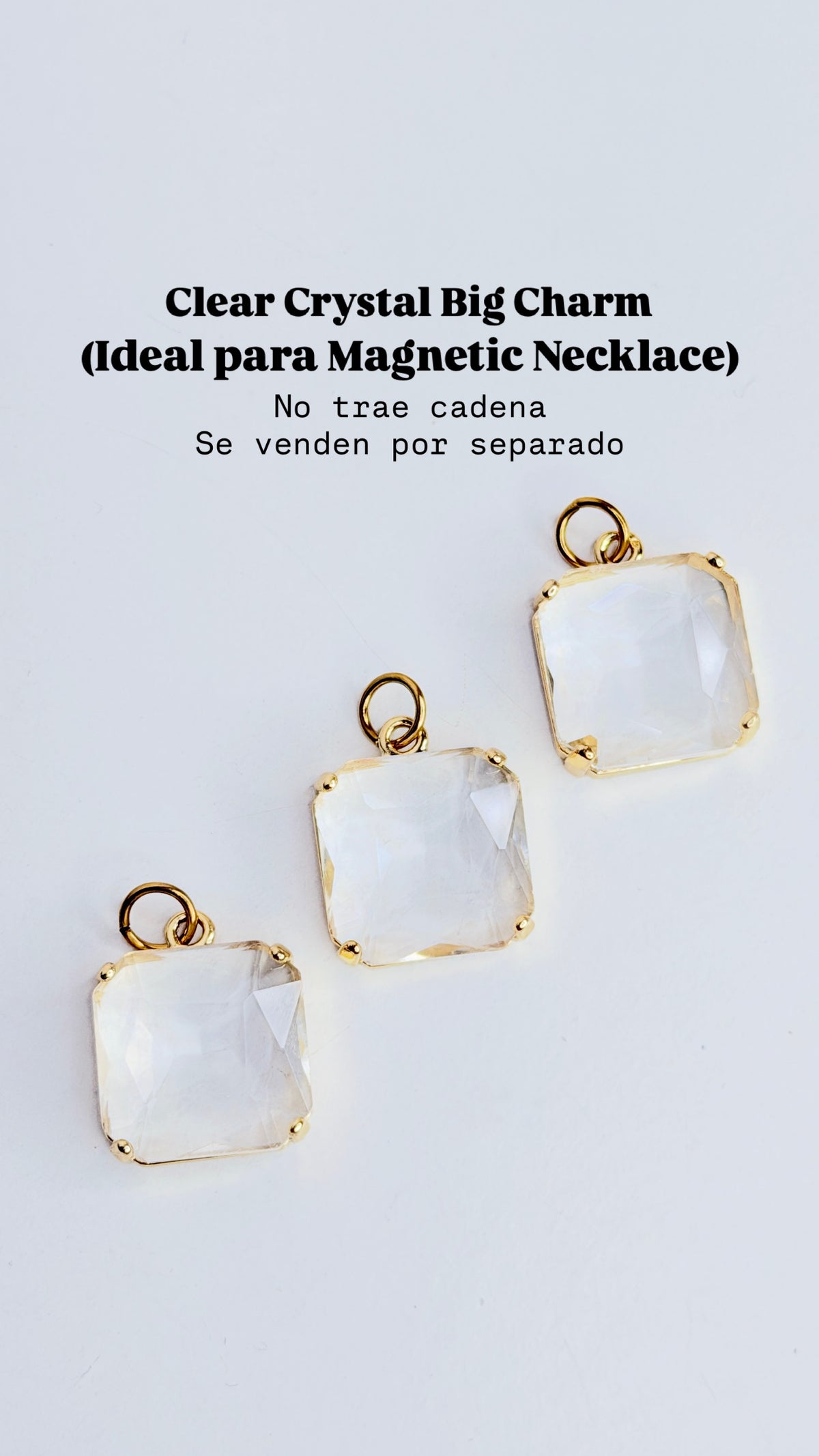 Crystal Clear Big Charm Necklace