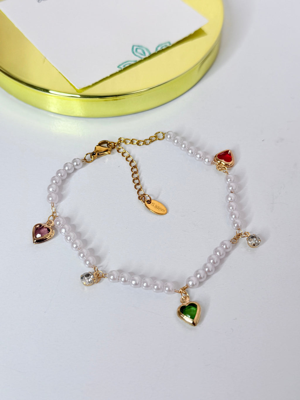 Pearls & Hearts Pearl Bracelet