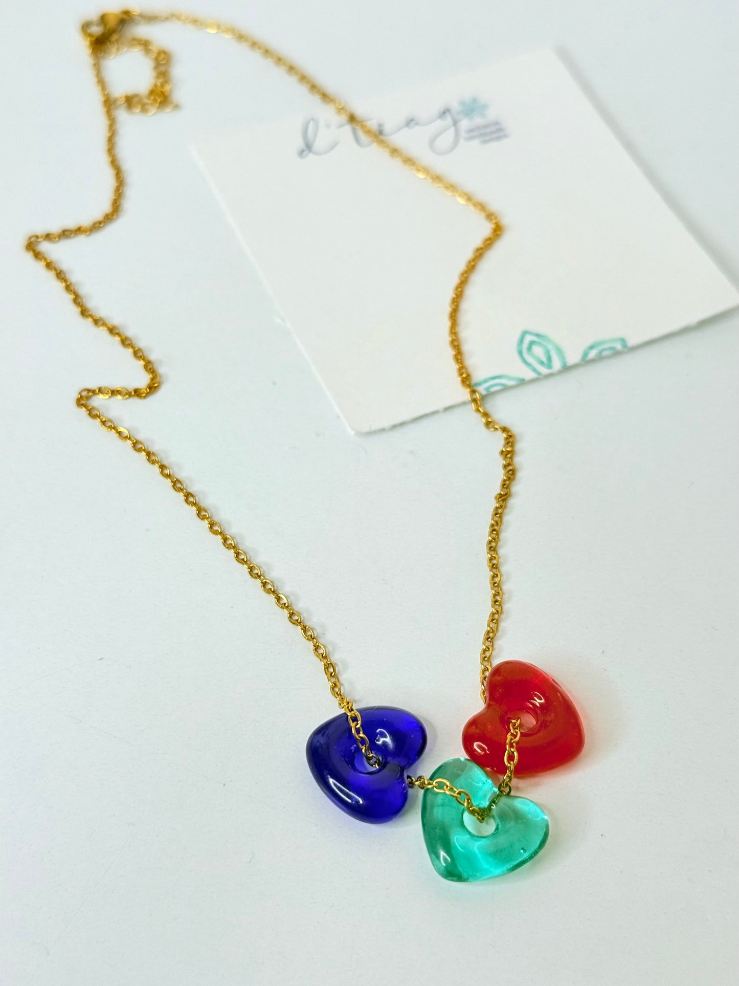Multi Colo Heart Necklace