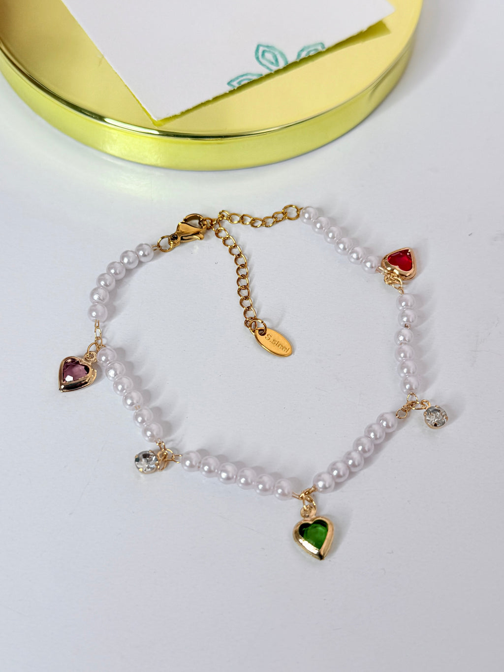 Pearls & Hearts Pearl Bracelet