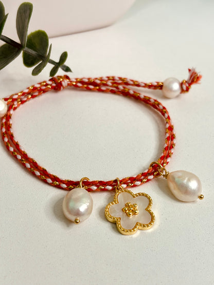 Red Daisy Bracelet