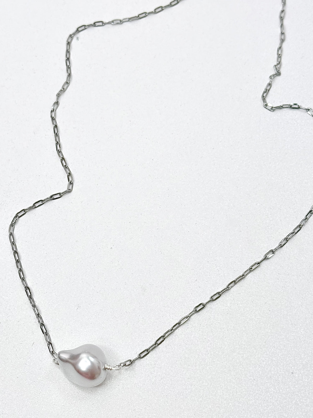 Silver Grey Pearl Necklace