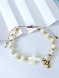 Angel Cross with Pearls Bracelet