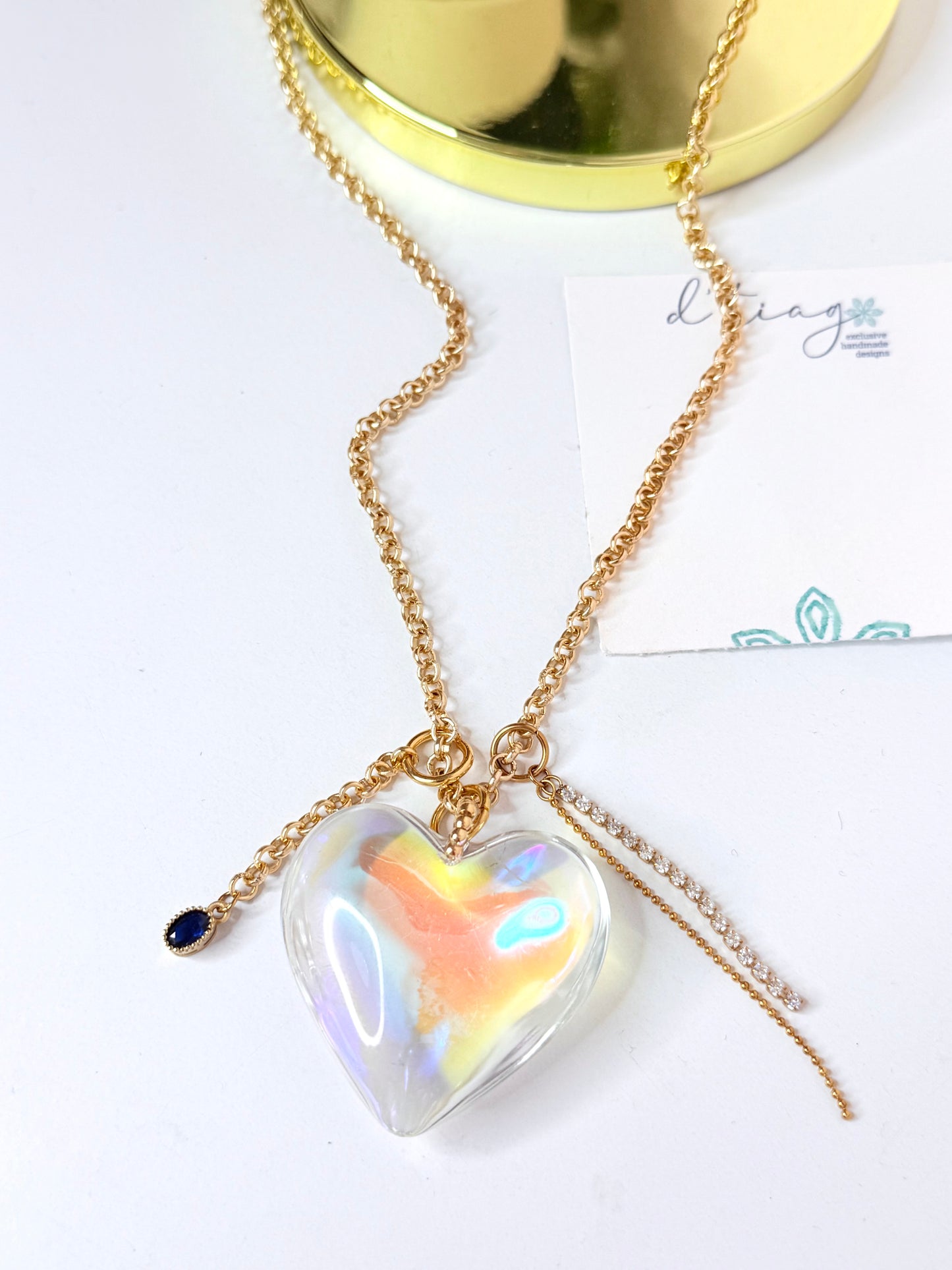 Boreal Chunky Clear Heart Necklace