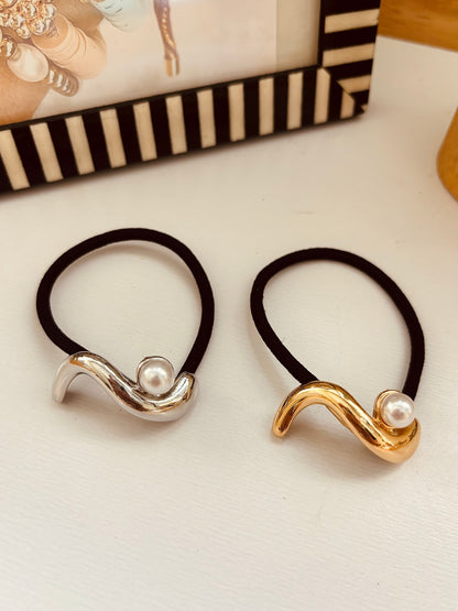 Hair Accessories- swirl gold & silver