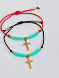 Aqua Cross Bracelet