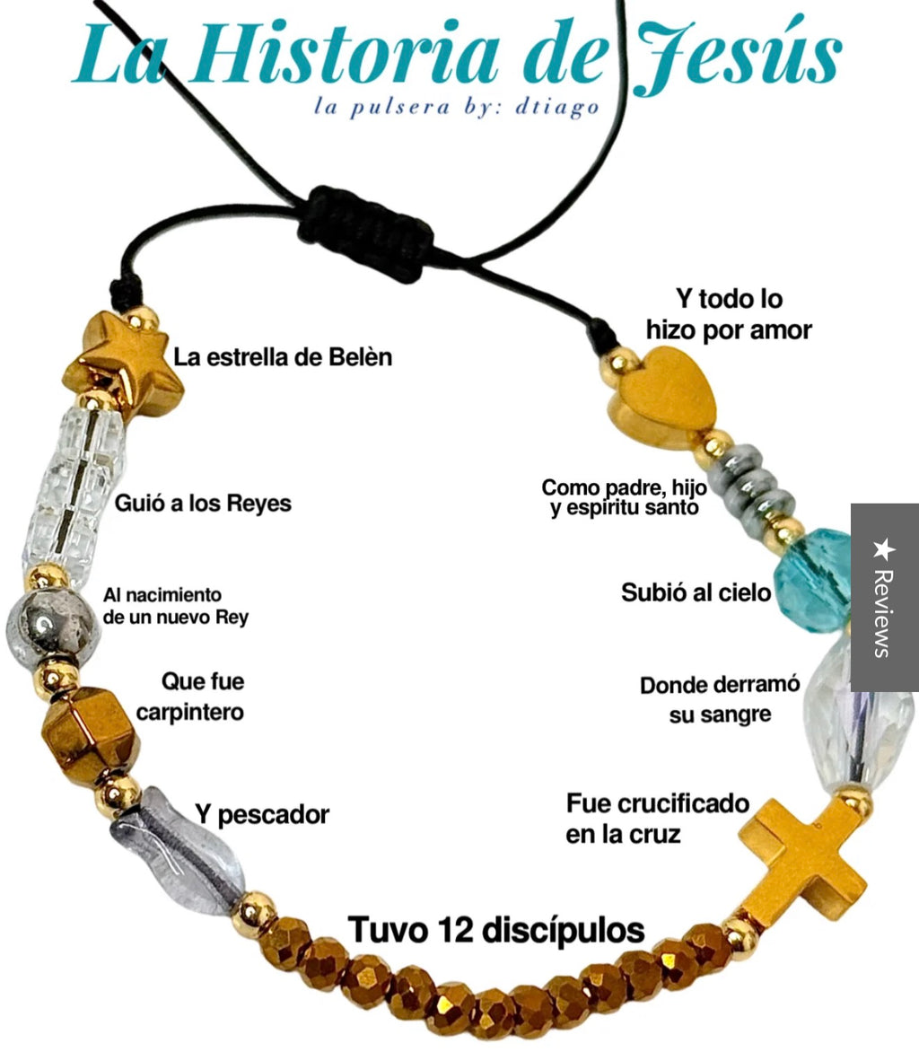 Collar Historia de Jesus Necklace + Bracelet (selecciona el set o individual)