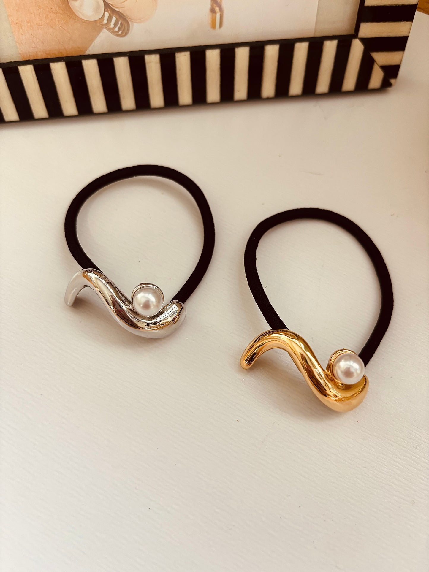 Hair Accessories- swirl gold & silver