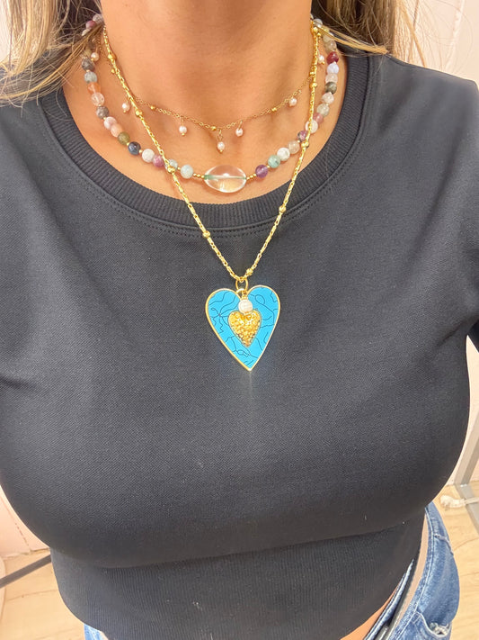 Blue Heart Necklace