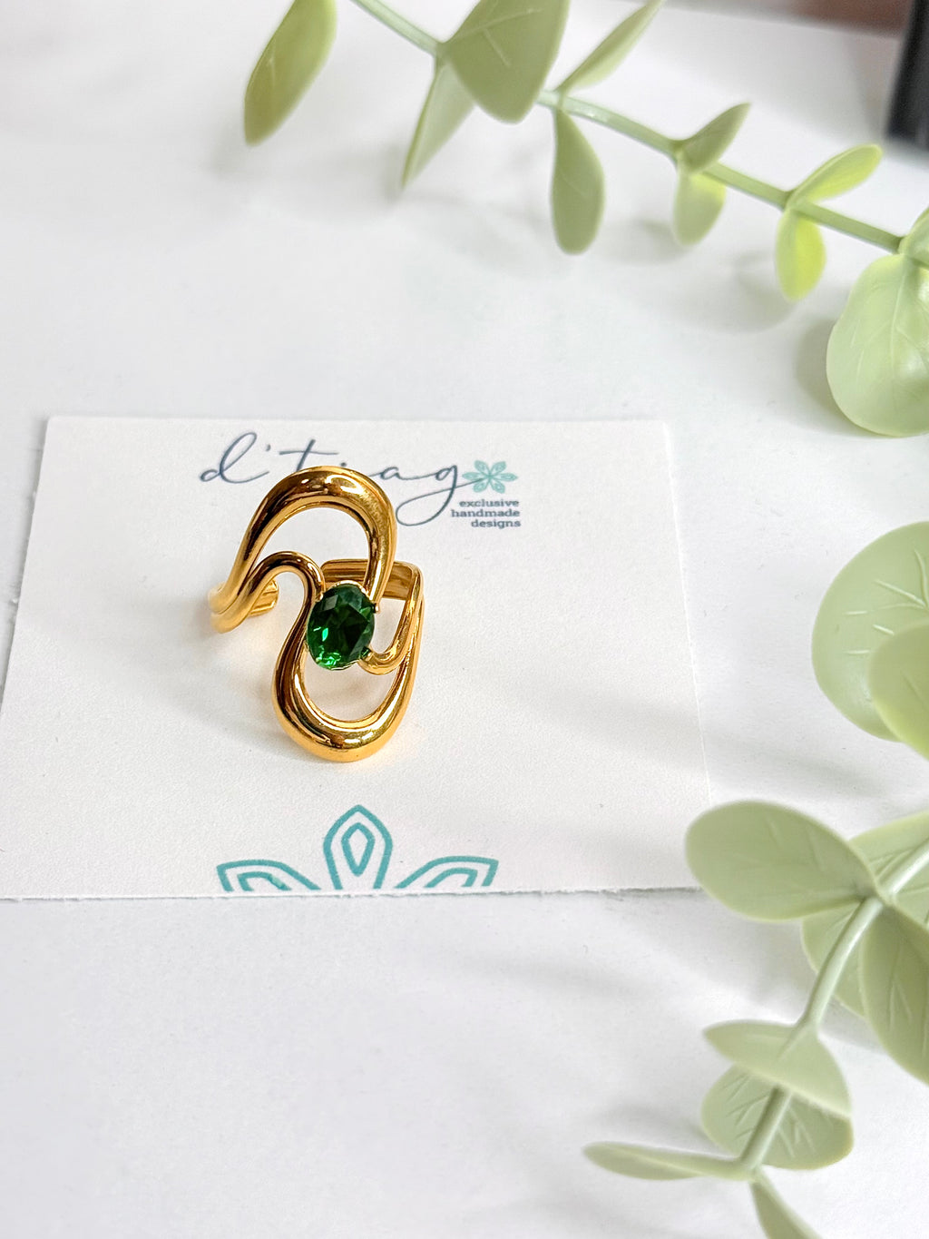 Green Swirl Ring