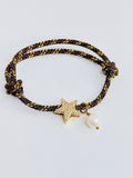 Mila Star Bracelet (marron y oro)