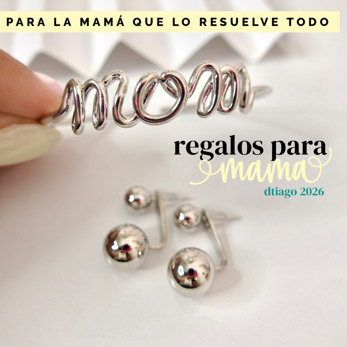 Para la mama que lo Resuelve Todo Set: Incluye 2 piezas en plata