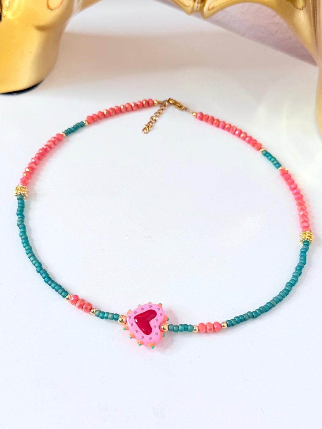 Self-Love Necklace Teal-Coral