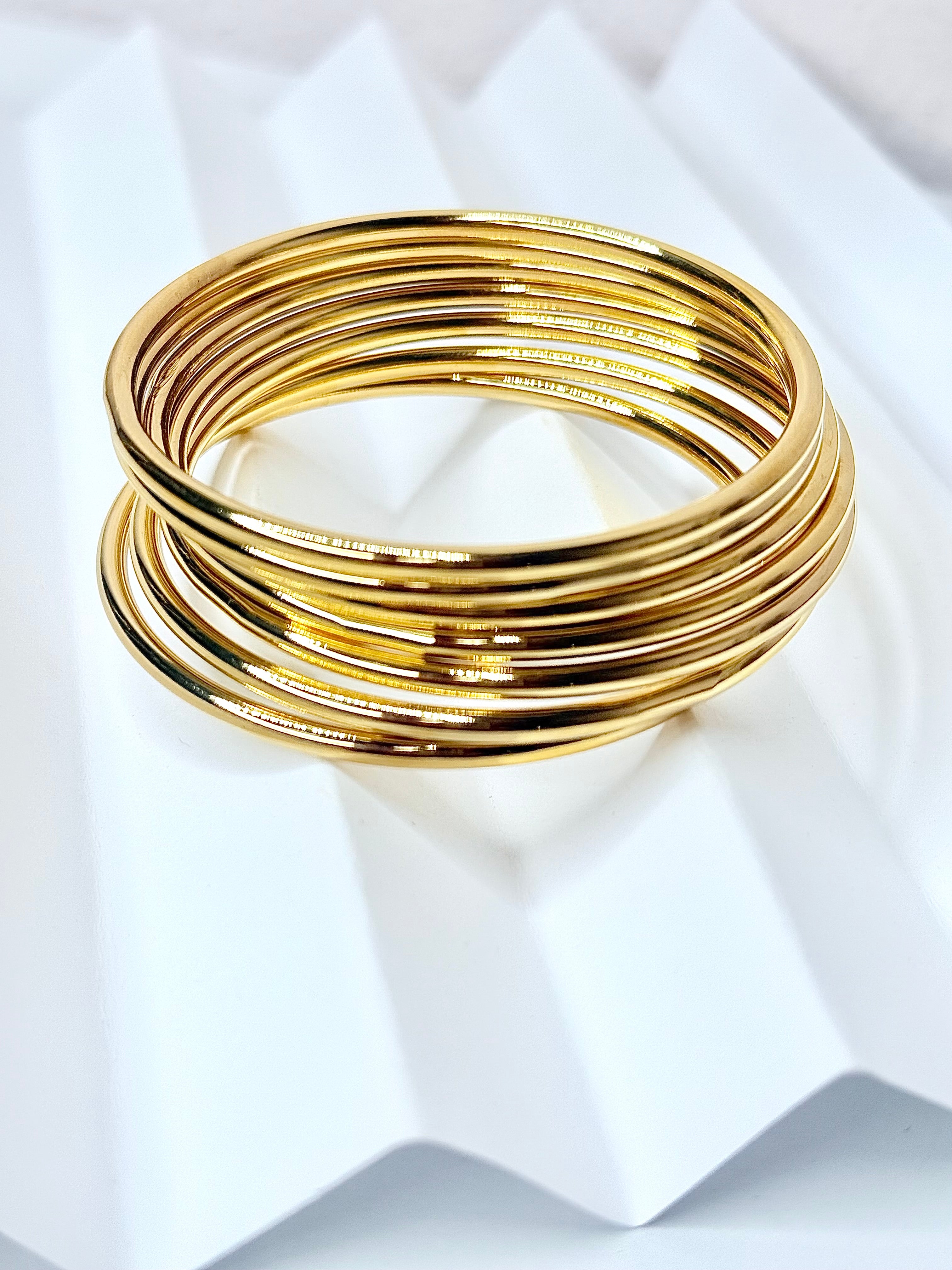 7 bangles gold Bracelets Tamaño Small