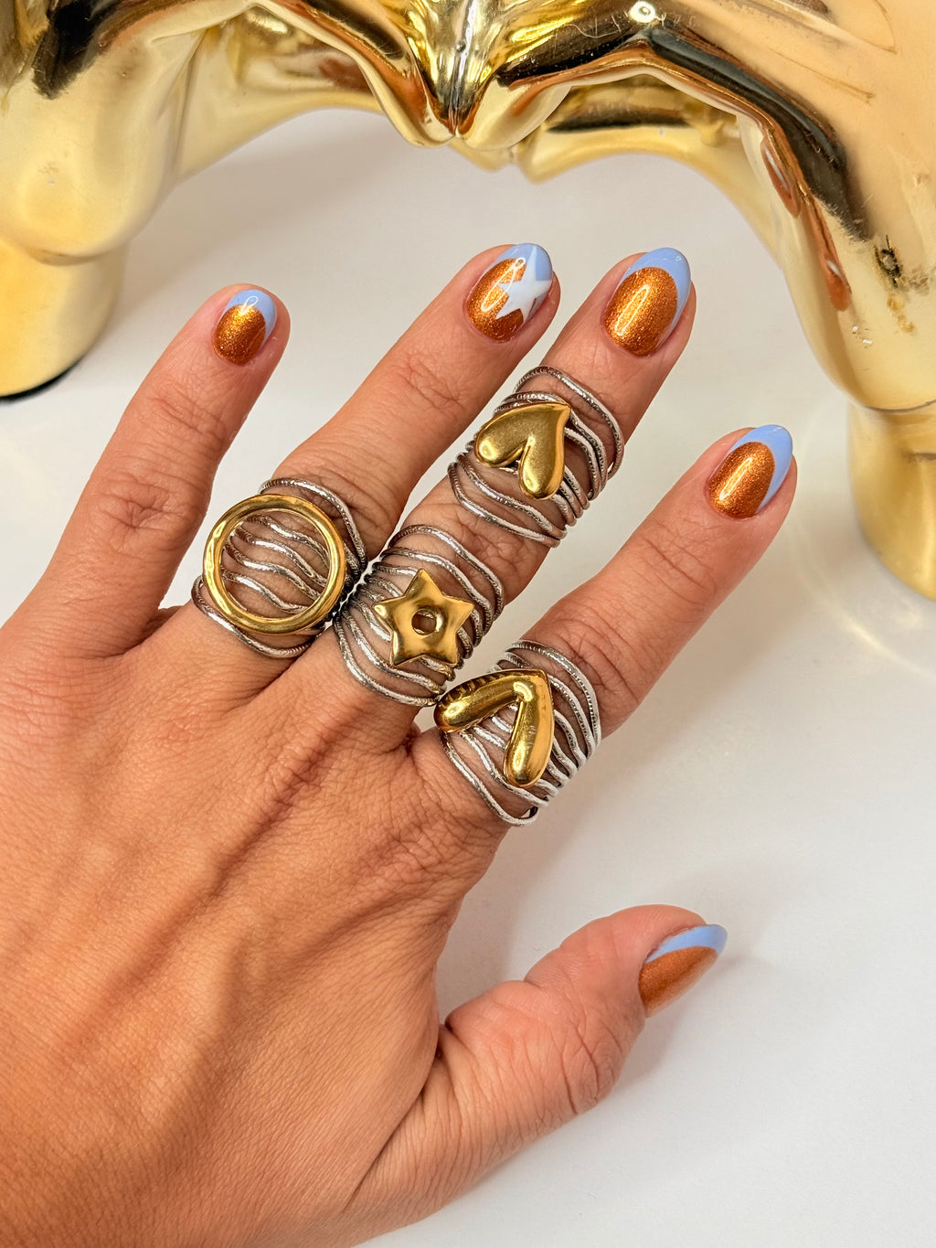 Sortija Corazon dos tonos Ring