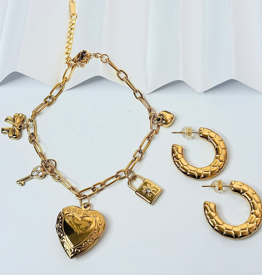Para la mama Fuerte y Amorosa Bracelet & Earrings Set (Incluye 2 piezas)
