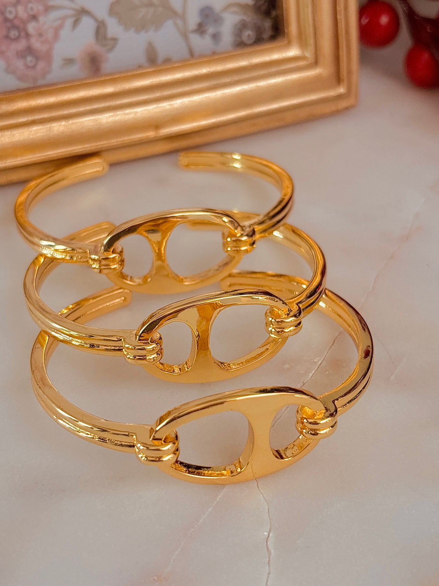 Gold Cuff Bangle Bracelet