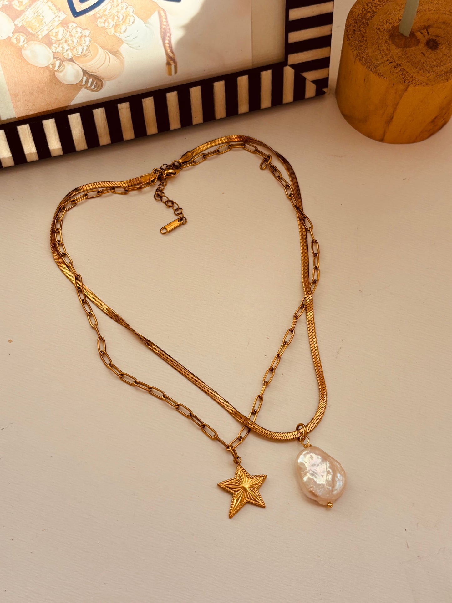 Star & Pearl Necklace