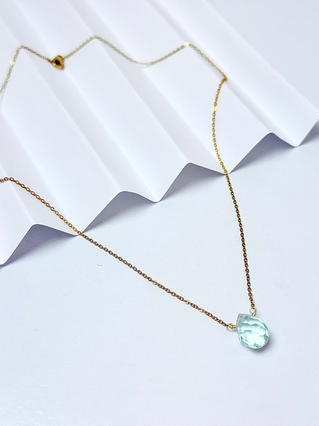 Blue Clear Drop Necklace