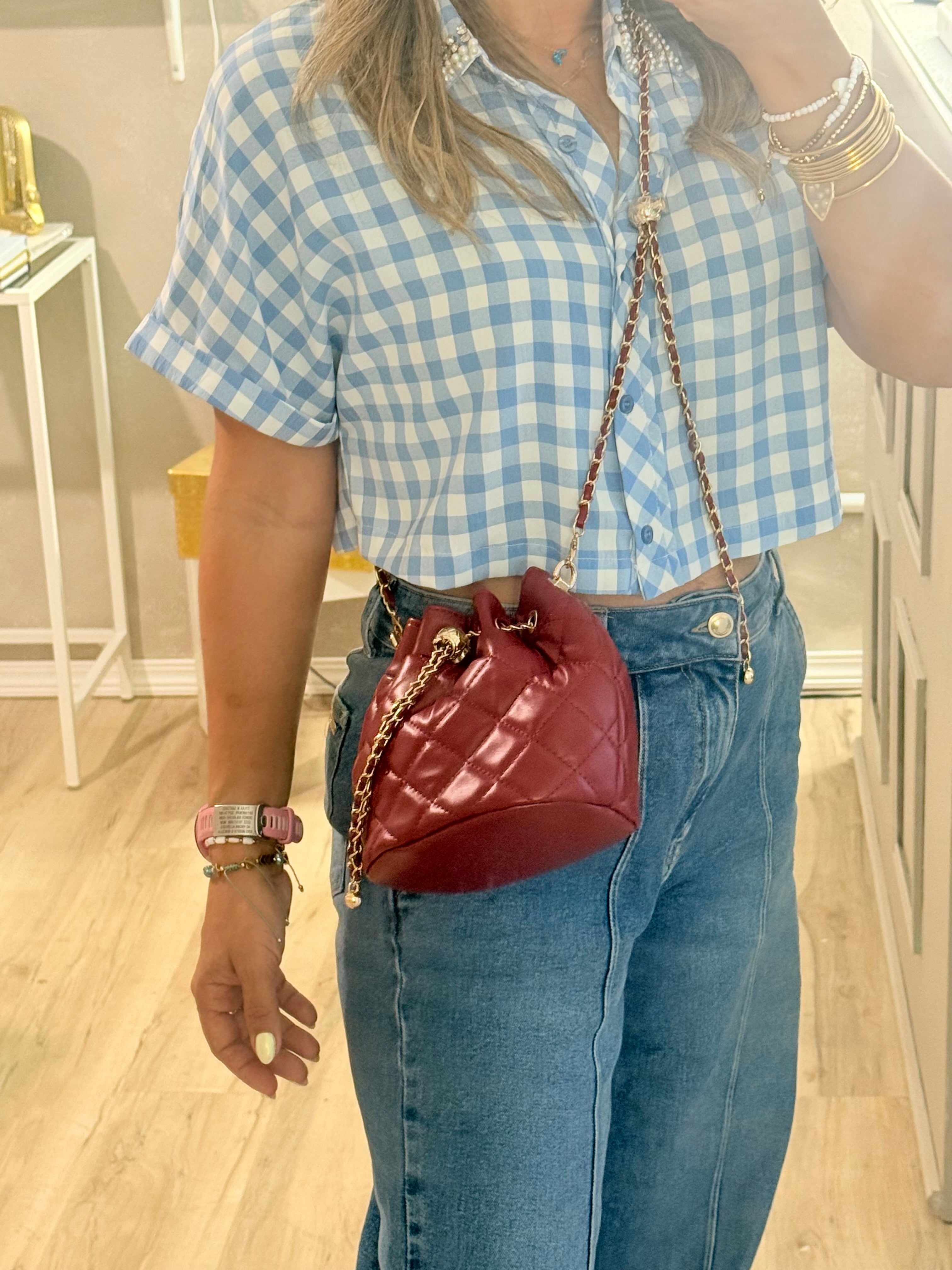 Cherry Red Bucket Zara Bag