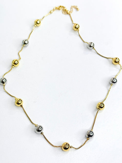 2 tone ball Necklace