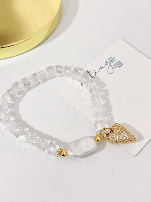 Clear Pearl Bracelet