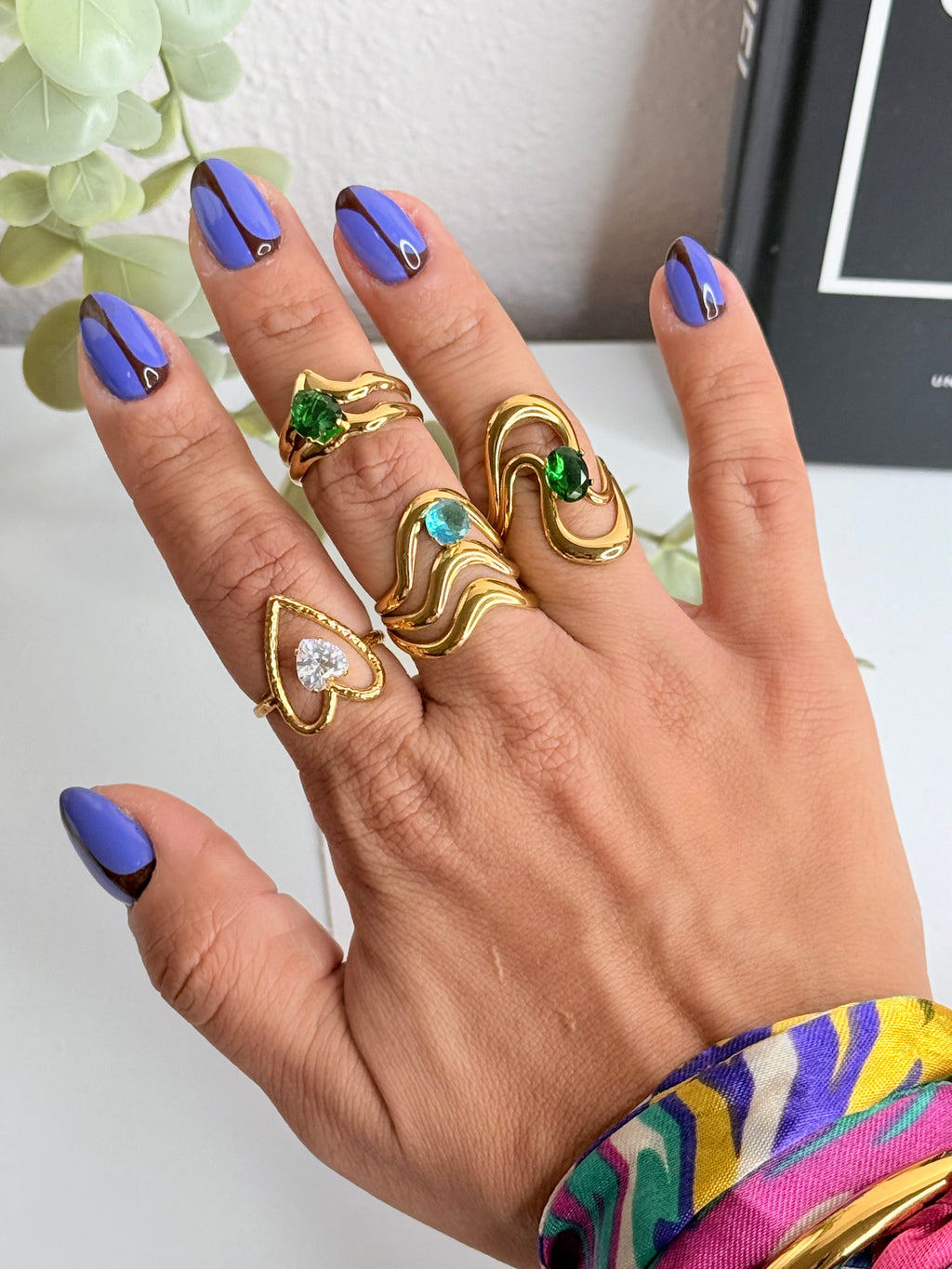 Green Swirl Ring