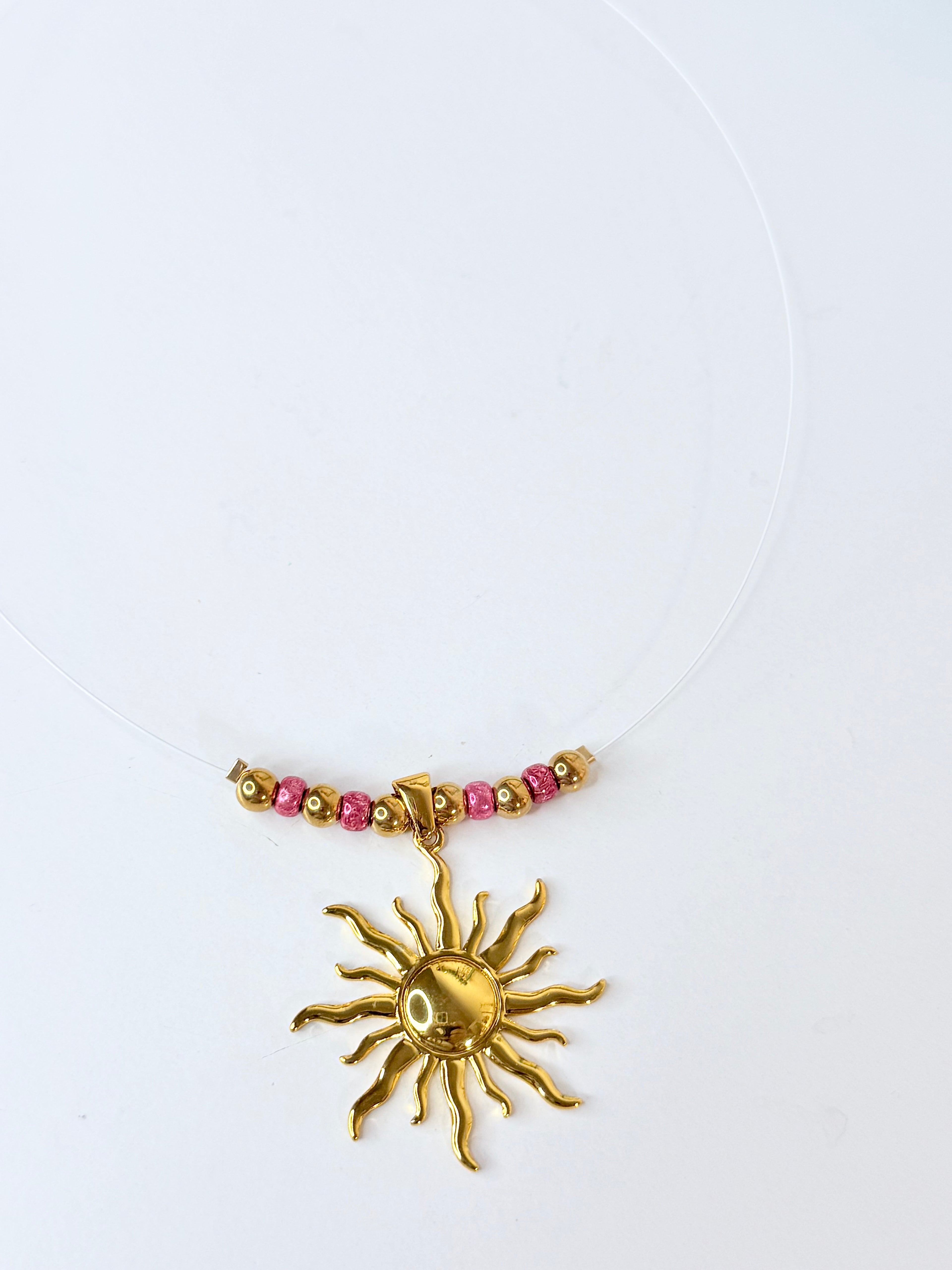 Pink Sun Necklace