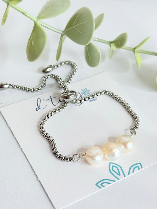 Silver Pearl Bracelet
