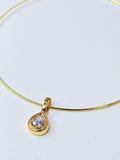 Diana Gold Omega + Drop Crystal Necklace