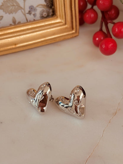 Silver Heart Earrings