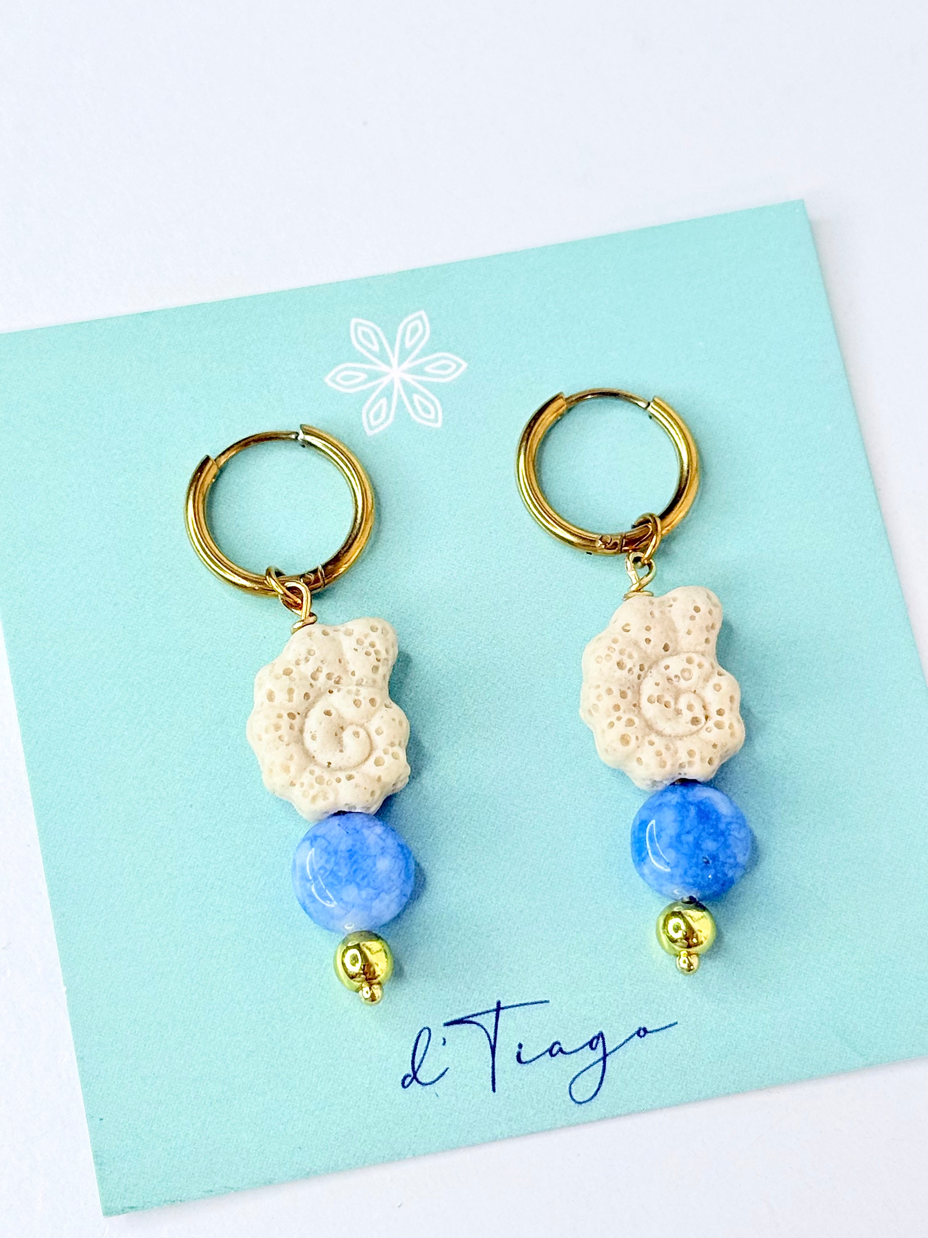 Blue Shell Earrings