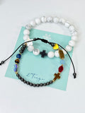 Hombre de Fe Set: Historia de Jesus Bracelet+ Howlite Blanco