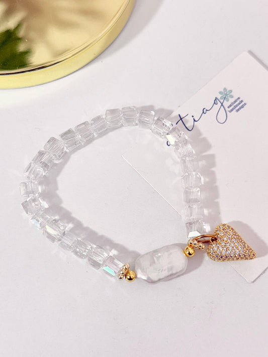 Clear Pearl Bracelet