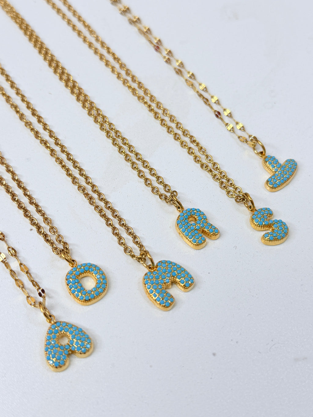 Blue Letters Necklace
