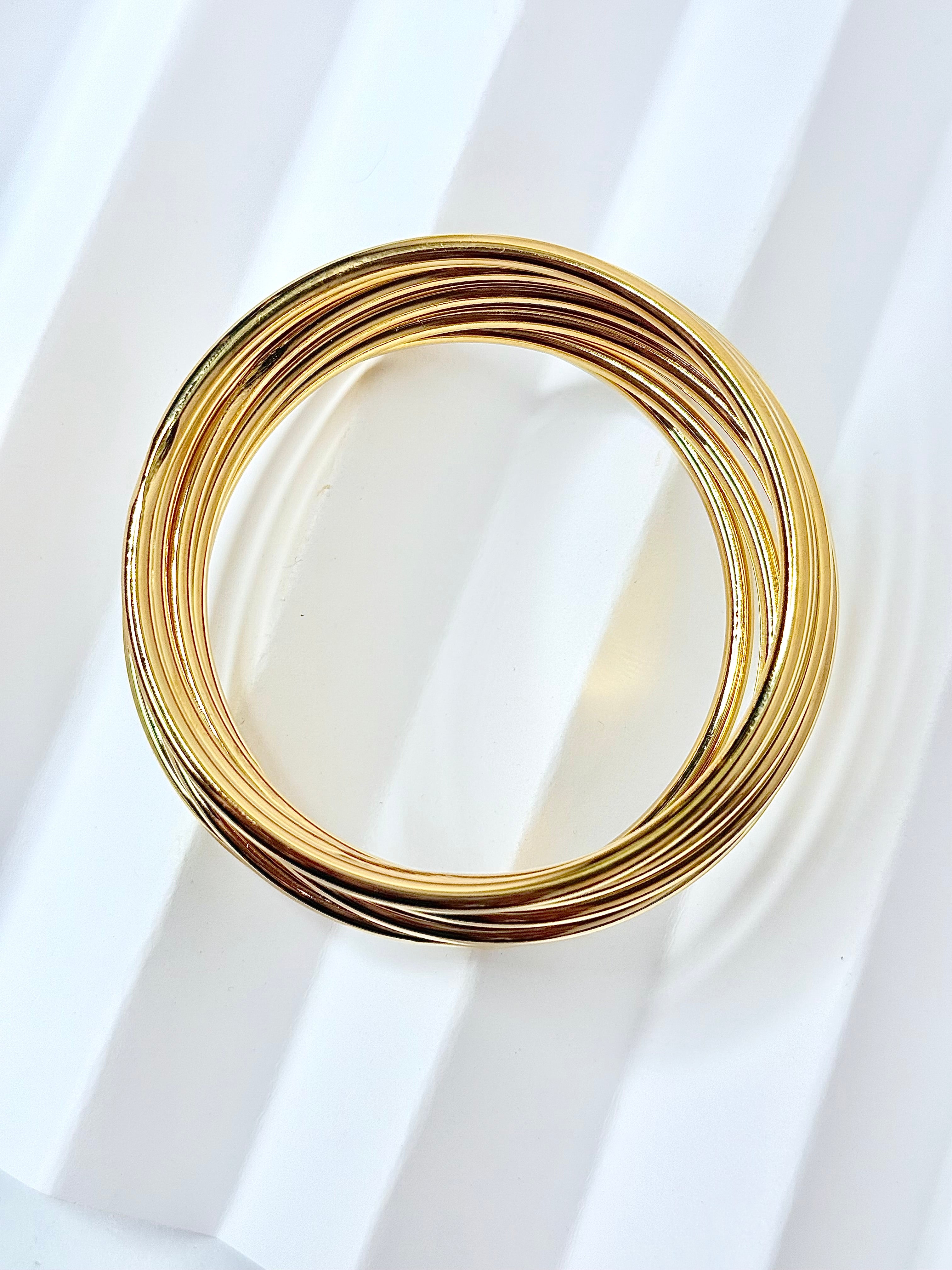 7 bangles gold Bracelets Tamaño Small