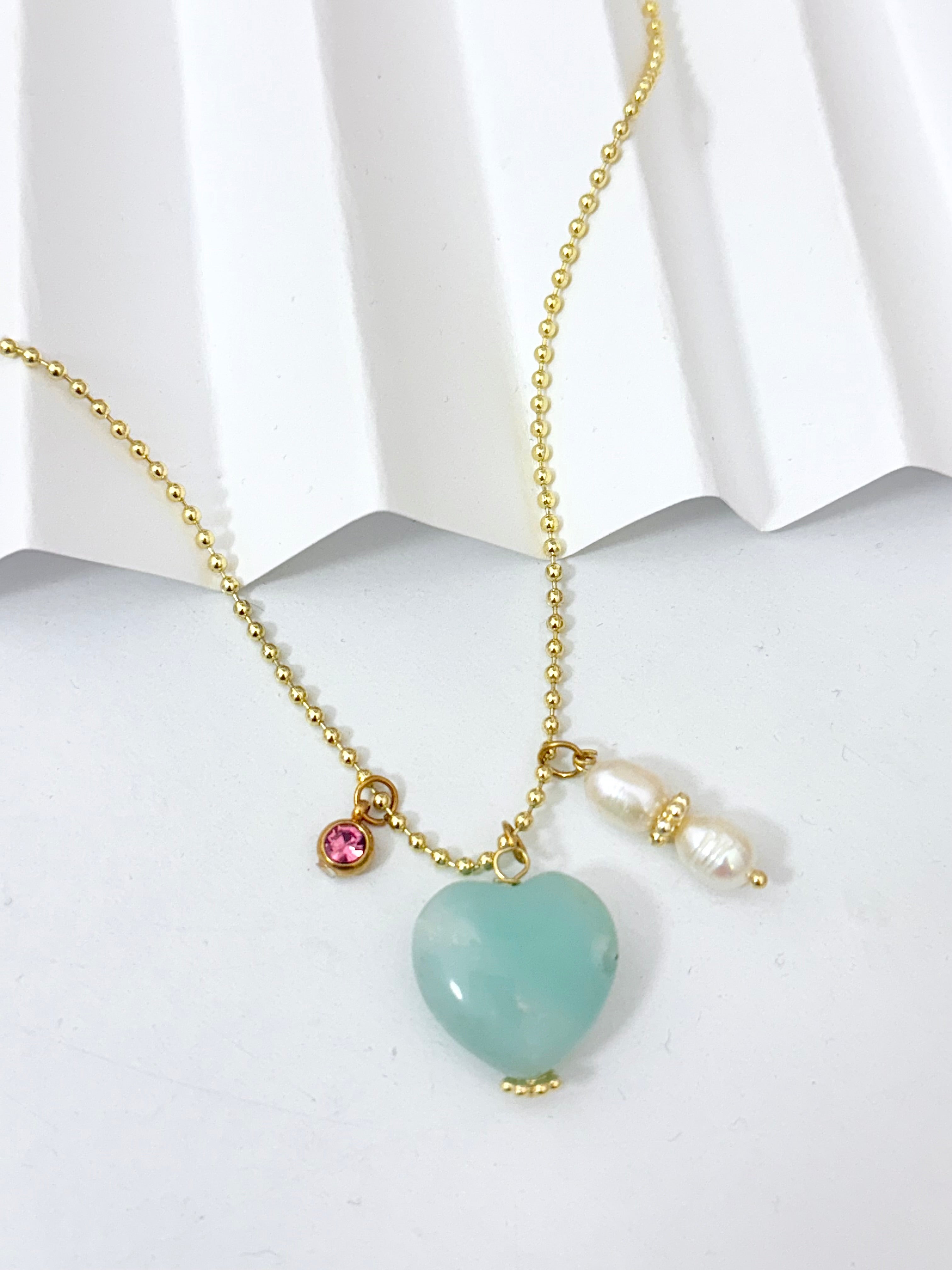 Single Amazonite Heart Necklace