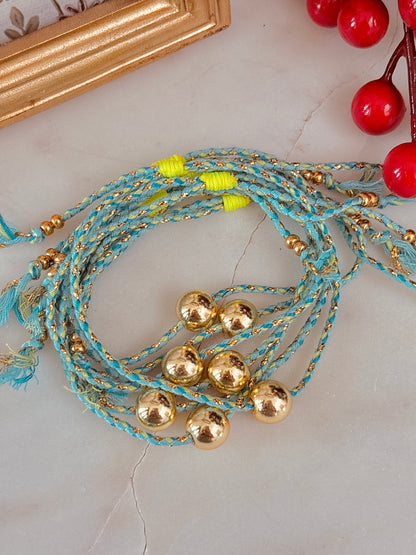 Blue & Gold Ball Bracelet