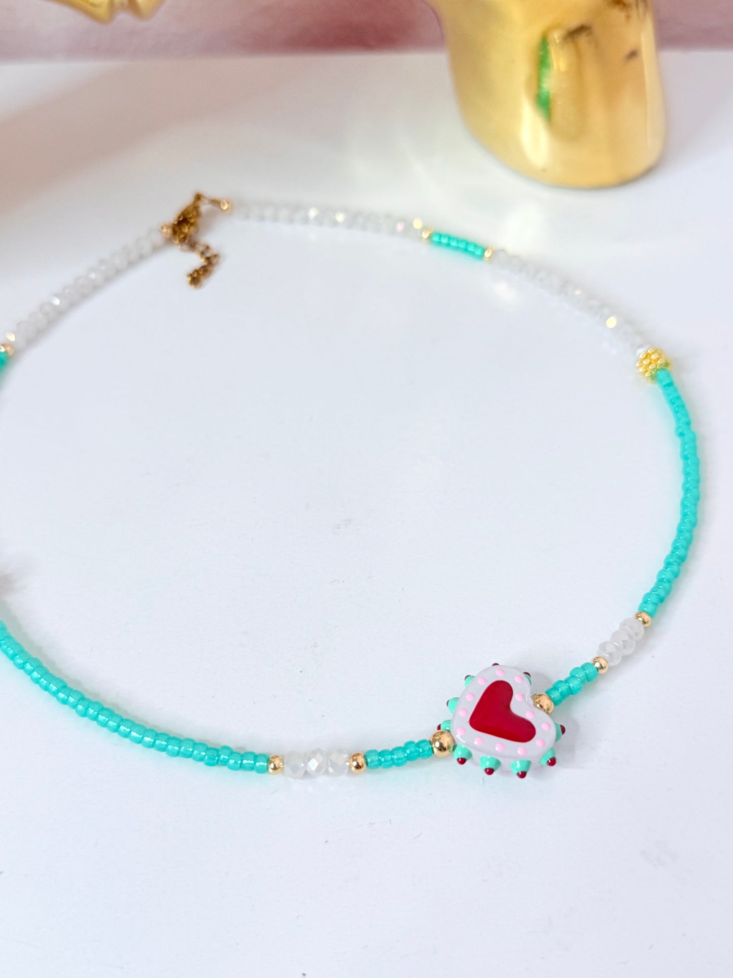 Self-Love Necklace Aqua-ClearWhite