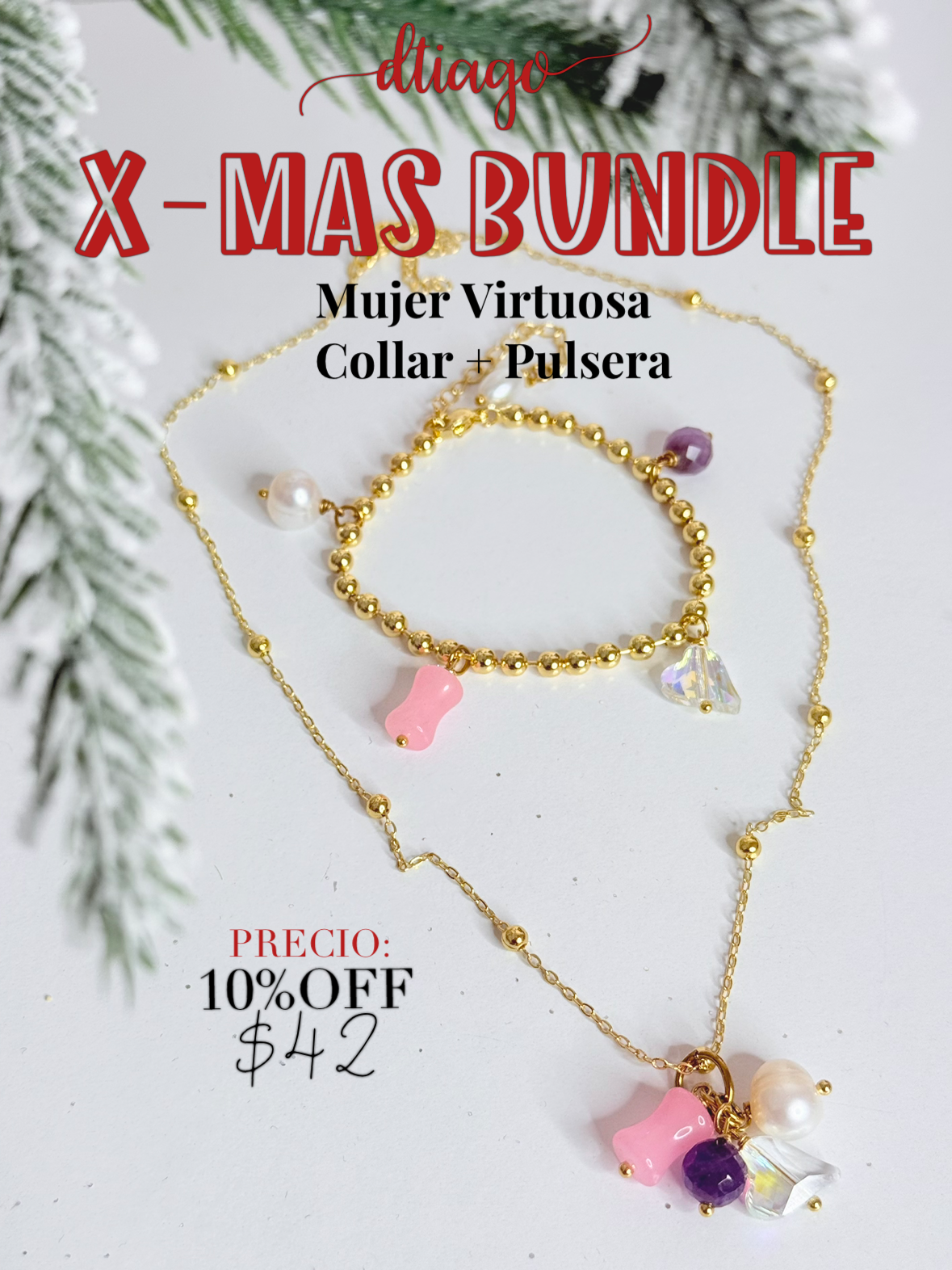 X-mas Bundle Mujer Virtuosa Necklace + MV Bracelet