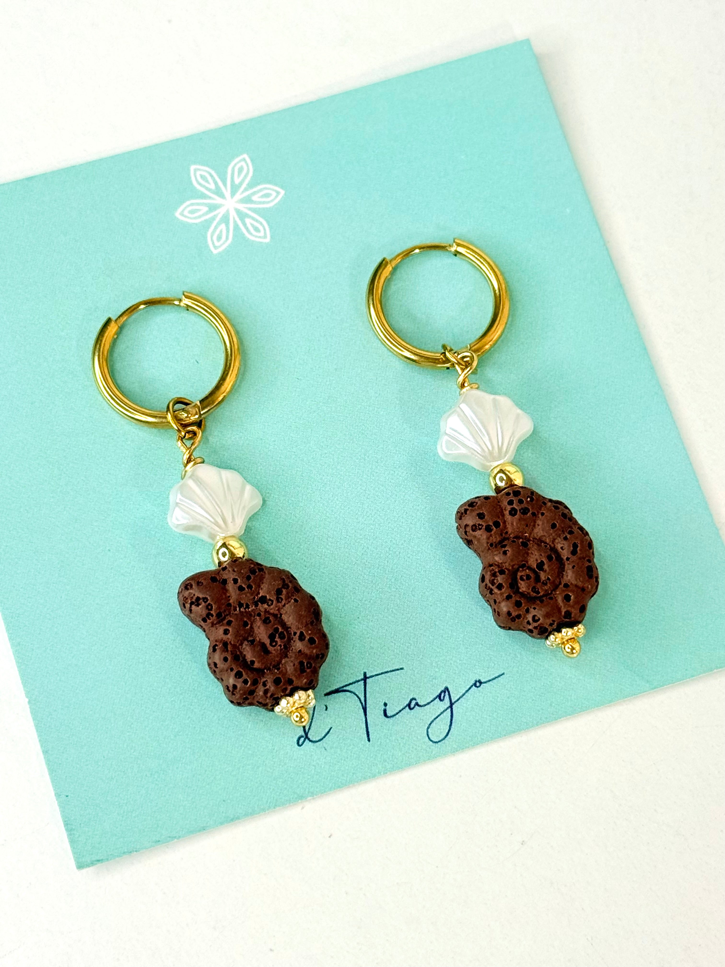 Brown Shell Earrings
