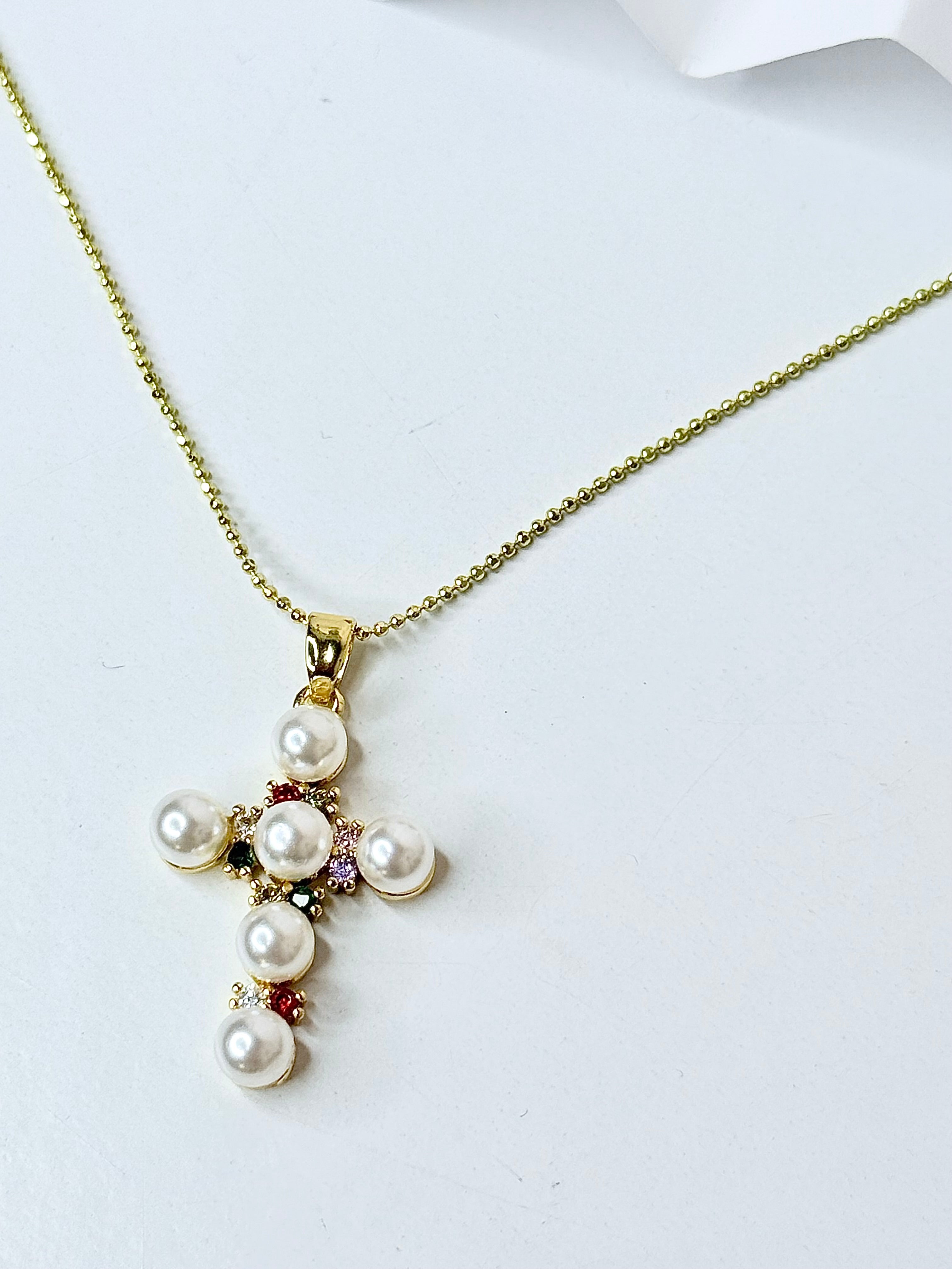 Multi Color Cross Necklace