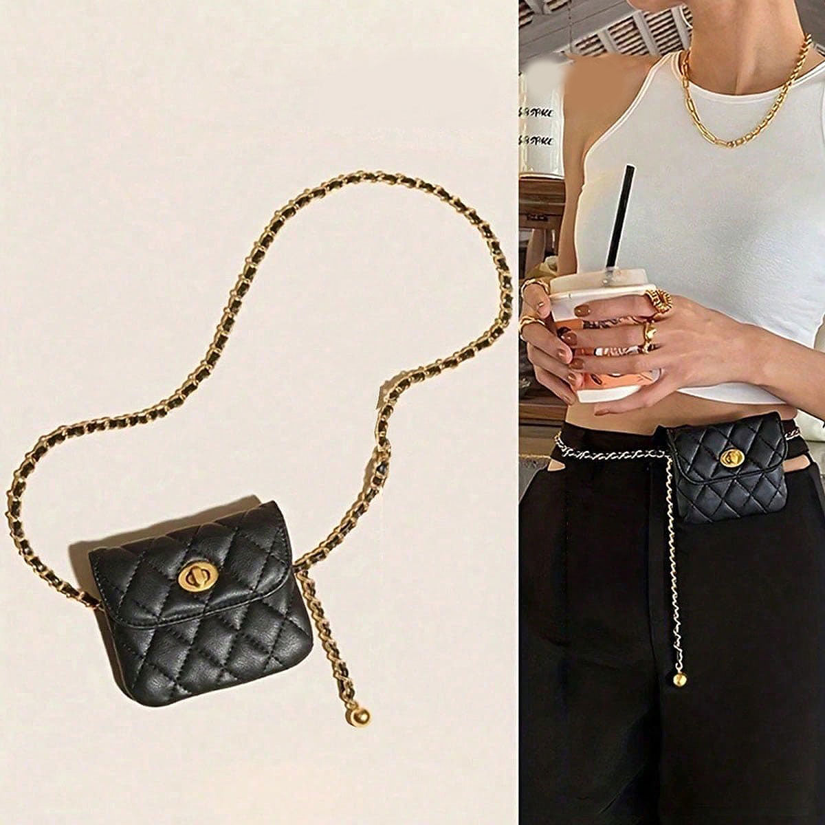 Black Belt Zara Bag (estilo correa)
