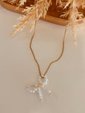 Mini Bow Pearl Necklace